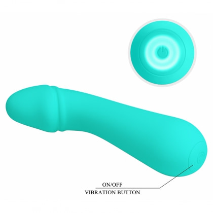 Pretty Love Cetus – Vibrator Punctul G 15 cm, 12 Moduri Albastru