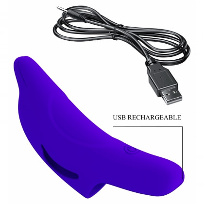 Pretty Love Delphini – Vibrator De Deget 10 Moduri, Compact Albastru