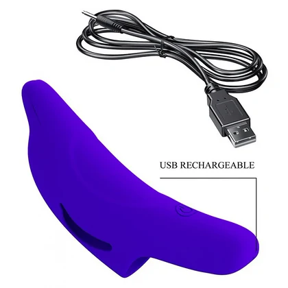 Pretty Love Delphini – Vibrator De Deget 10 Moduri, Compact Albastru