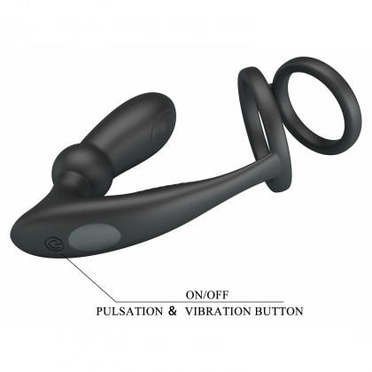 Pretty Love Emoni Inel Vibrator Reîncărcabil 12 Moduri Negru