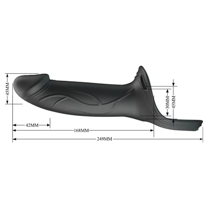 Pretty Love Landon cu Harness Reglabil și Dildo 16,8 cm Negru