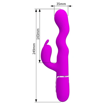 Pretty Love Laursen – Vibrator curbat Reîncărcabil 7+4, Mov