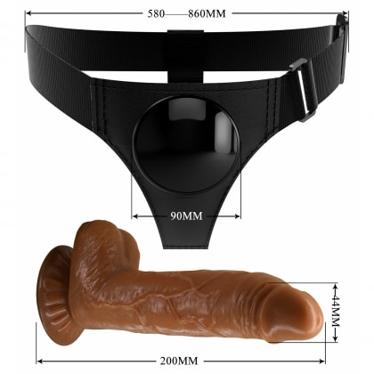 Pretty Love Michael – Ham Ajustabil cu Dildo Realist 20cm Maro