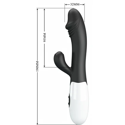 Pretty Love Snappy Black — Iepuraș Dual, 30 Moduri Negru