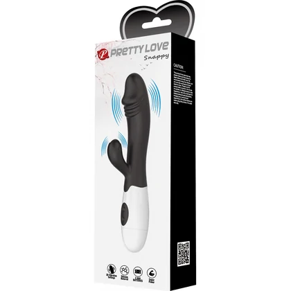 Pretty Love Snappy Black — Iepuraș Dual, 30 Moduri Negru