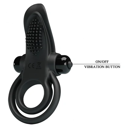 Pretty Love Vibrant Penis Ring Negru