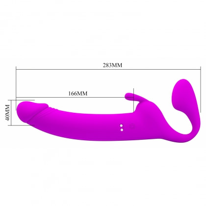 Pretty Love Zanini Vibrant Reîncărcabil Strapless Strap‑On Mov