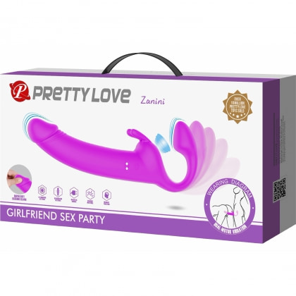 Pretty Love Zanini Vibrant Reîncărcabil Strapless Strap‑On Mov