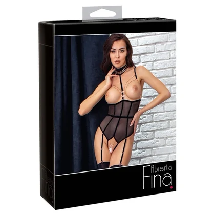 Body Abierta Fină Tessa Negru XL