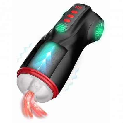 Raven Masturbator Automat Reîncărcabil cu Sucțiune și Vibrații Negru