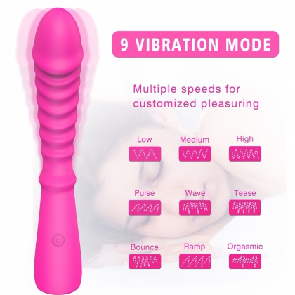 Real Wave Fucsia 9 Moduri Reîncărcabil — Vibrator Punct G Roz