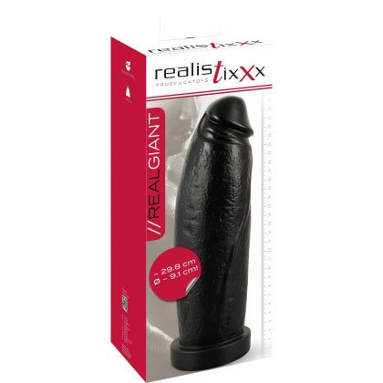 Realistixxx Real Giant XXL, 29,8×9,1 cm cu Ventuză Negru