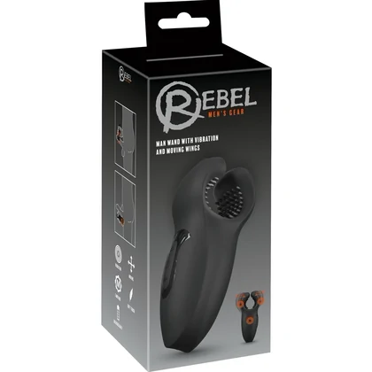 Rebel Man Wand 3 Motoare, 10x10 Moduri, Reîncărcabil Negru