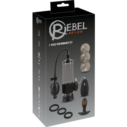 Rebel Set 7-în-1: Pompă Măsurabilă, 20 Moduri Vibrații Negru
