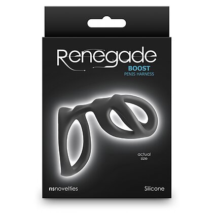 Renegade Boost Black Inel Penis Din silicon Negru