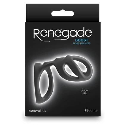 Renegade Boost Black Inel Penis Din silicon Negru