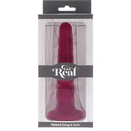 Ribbed Dong 16cm Roșu