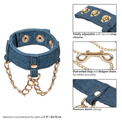 Ride Em Denim Wrist Cuffs Albastru
