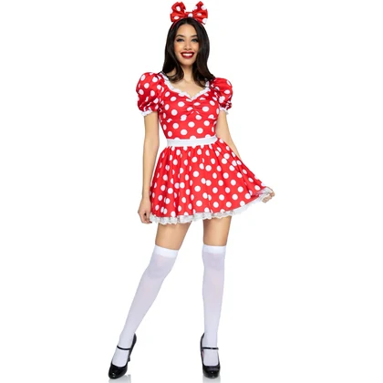 Rochie Leg Avenue Polka Dot Roșu M