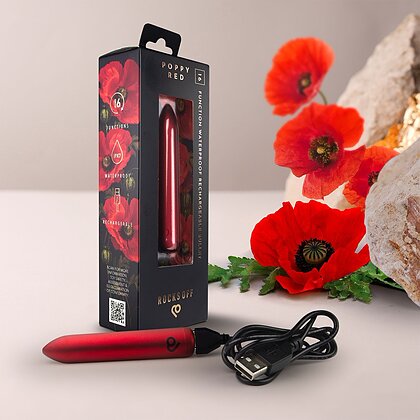 Rocks Off Mini Vibrator — 16 Moduri, Reîncărcabil Roșu