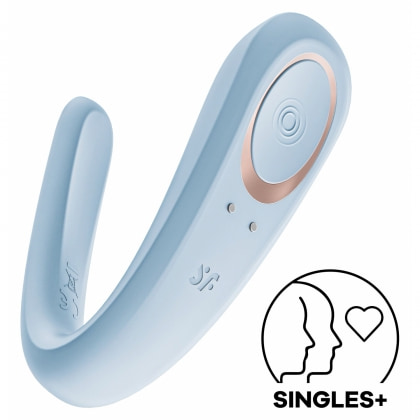 Satisfyer Double Classic Vibrator Cuplu Reîncărcabil Albastru