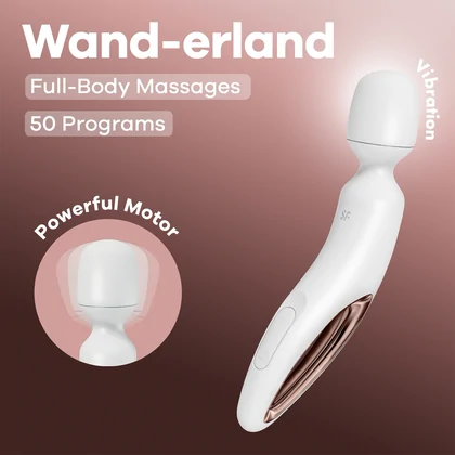 Satisfyer Wand-erland — 50 Programe, IPX7, Reîncărcabil Alb
