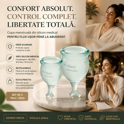 Set 2 buc Satisfyer - Feel Secure Menstrual Cup Dark Green