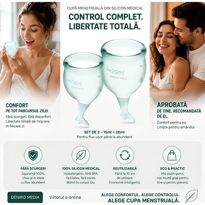 Set 2 buc Satisfyer - Feel Secure Menstrual Cup Dark Green