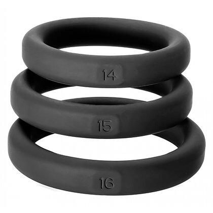 Set 3 Inele Penis Xact-Fit Kit S-M Negru