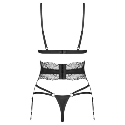 Set 3 Piese Obsessive Lobellis Negru XS-S