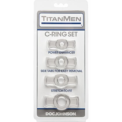 Set 4 Inele Penis TitanMen Tools Transparent