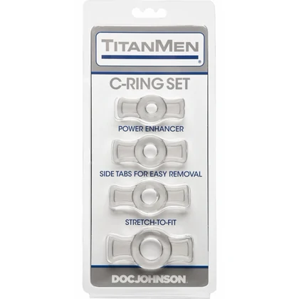 Set 4 Inele Penis TitanMen Tools Transparent