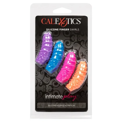Set 4 Stimulatoare Silicone Finger Swirls Multicolor