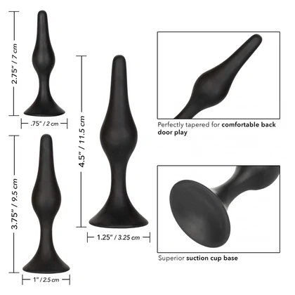 Set Anal Plug Silicone Anal Starter Negru