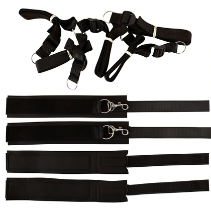 Set Bed Restraint Bondage Negru