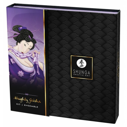 Set Creme Și Vibrator Naughty Geisha Negru