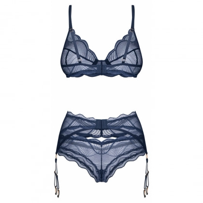 Set Cu Portjartier Obsessive Nightly Albastru XS-S