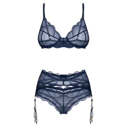 Set Cu Portjartier Obsessive Nightly Albastru M-L