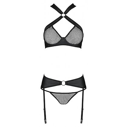 Set Din Piele Passion Amanda Negru S-M