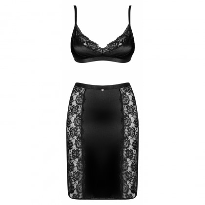 Set Fustă Și Sutien Obsessive Blanita Negru S-M