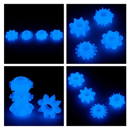 Set Inele Penis Fosforescente Lumino Play Albastru