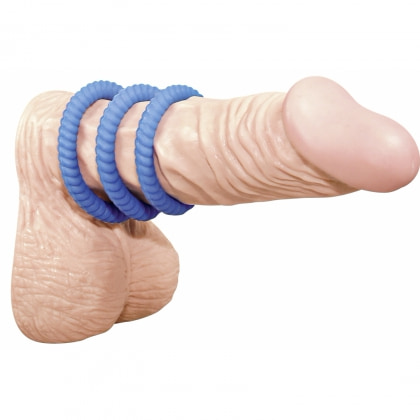Set Inele Penis Love 3 Rings Albastru