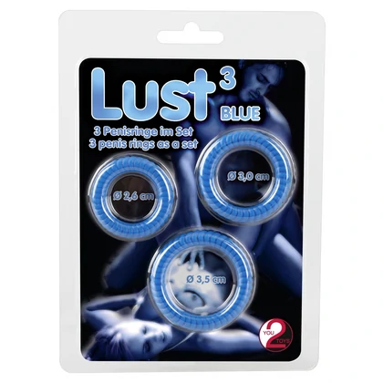Set Inele Penis Love 3 Rings Albastru
