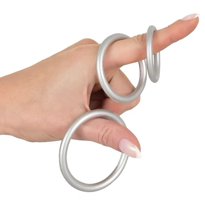 Set Inele Penis Metallic Argintiu