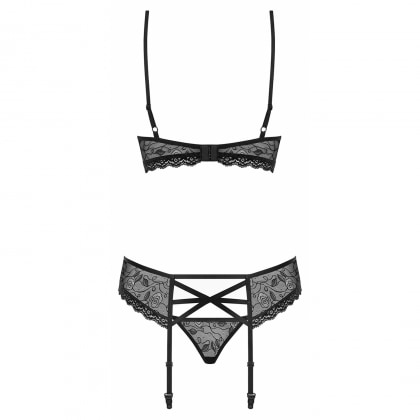 Set Lenjerie Intimă Obsessive 818-SEG Negru S-M