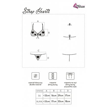 Set LivCo Strap Hearts Roșu S-L