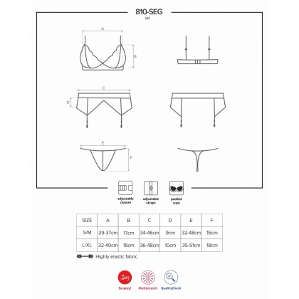 Set Obsessive 810-SEG Alb S-M
