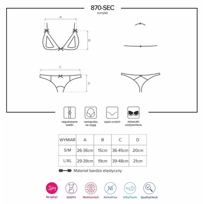 Set Obsessive 870-SEC Roșu S-M