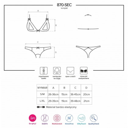 Set Obsessive 870-SEC Roșu S-M