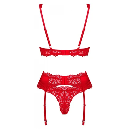 Set Obsessive Amor Cherris 3 Piese Roșu L-XL
